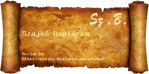 Szajkó Boglárka névjegykártya